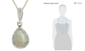 Macy's Opal (7/8 ct. t.w.) and Diamond (1/10 ct. t.w.) 18" Pendant Necklace in 14k Gold and White Gold